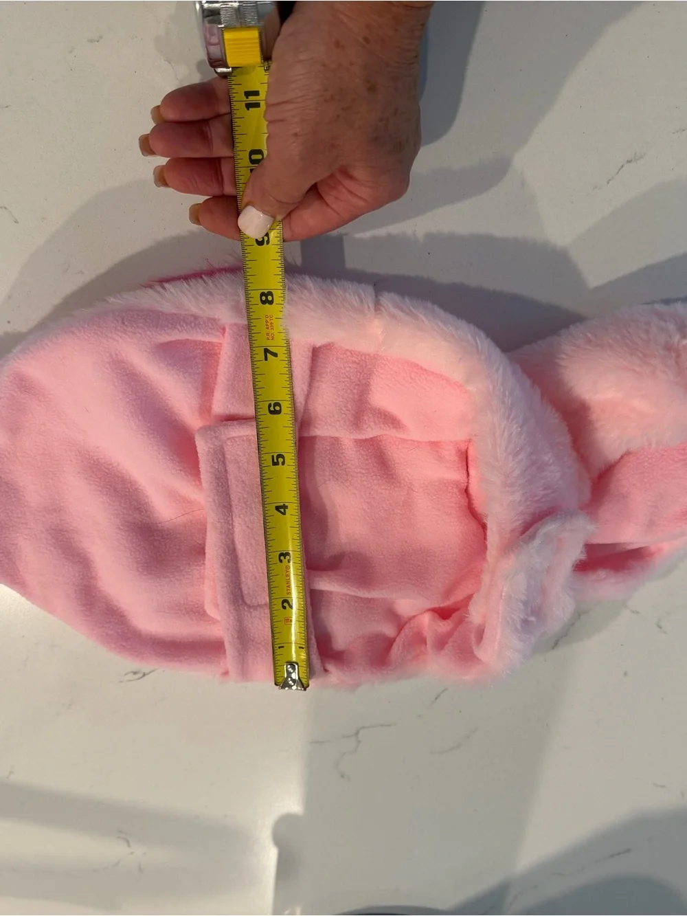 Let’s Flamingal ! Pink Faux-Fur Fuzzy Costume for a small dog or a cat .